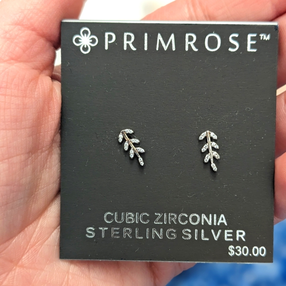 Sterling Silver Leaf Stud Earrings